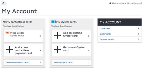 create TfL oyster account